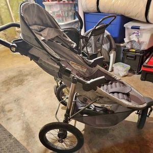 Safety first jogging stroller.